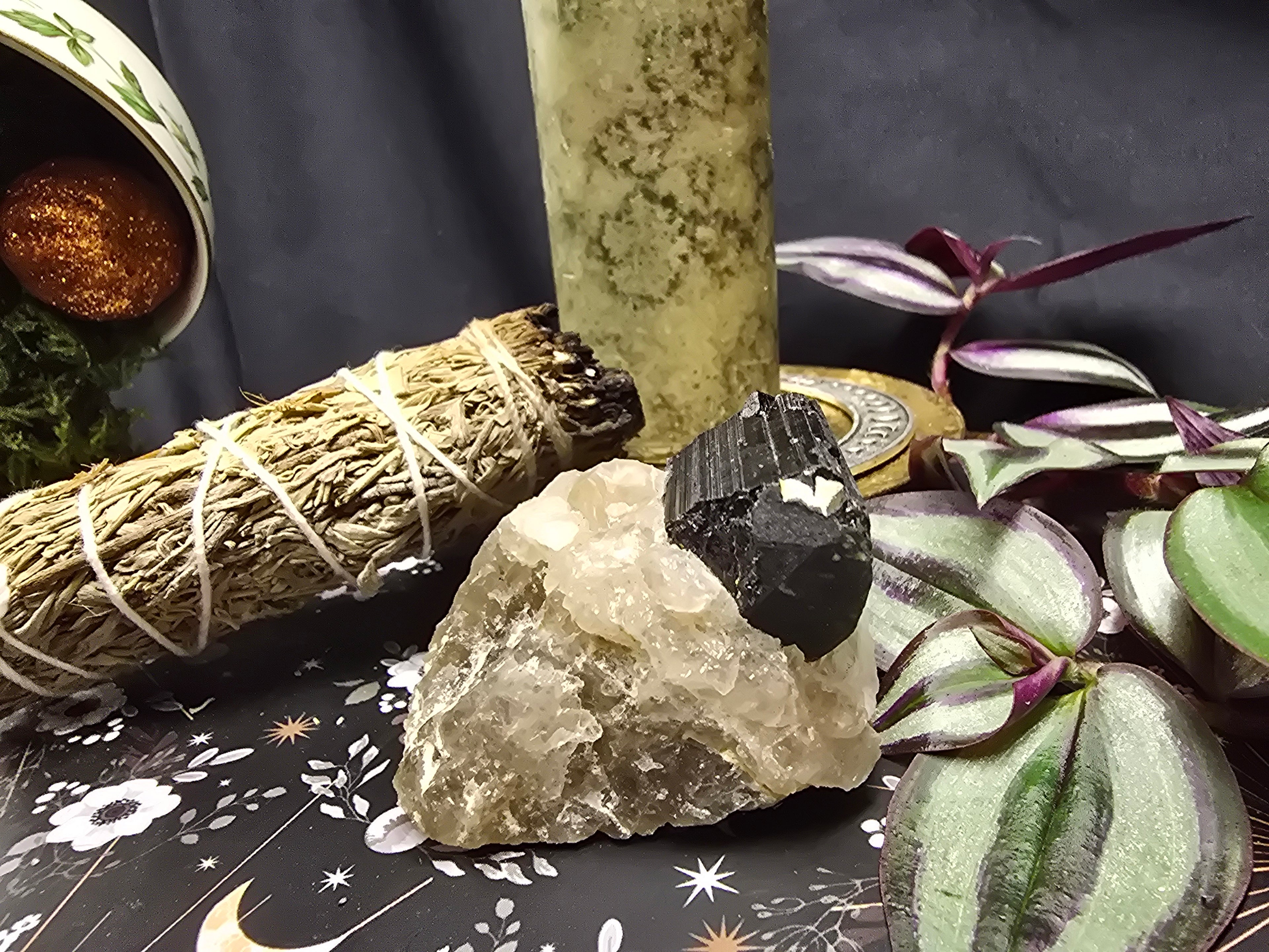 Black Tourmaline in Quartz